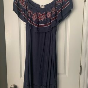 COPY - Knox Rose Casual off the shoulder summer dress with floral trim